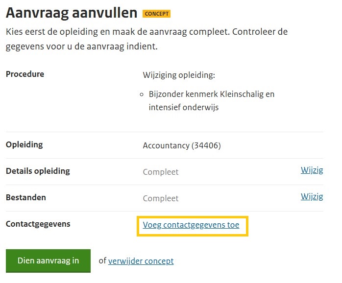 Voeg contactgegevens toe: stap 10