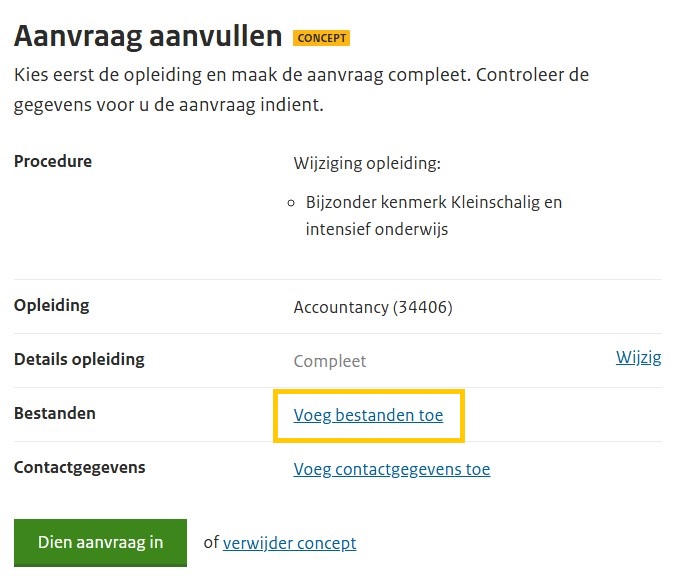 Bestanden toevoegen: stap 7