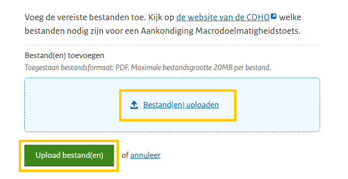 Aankondigingsformulier CDHO stap 6b