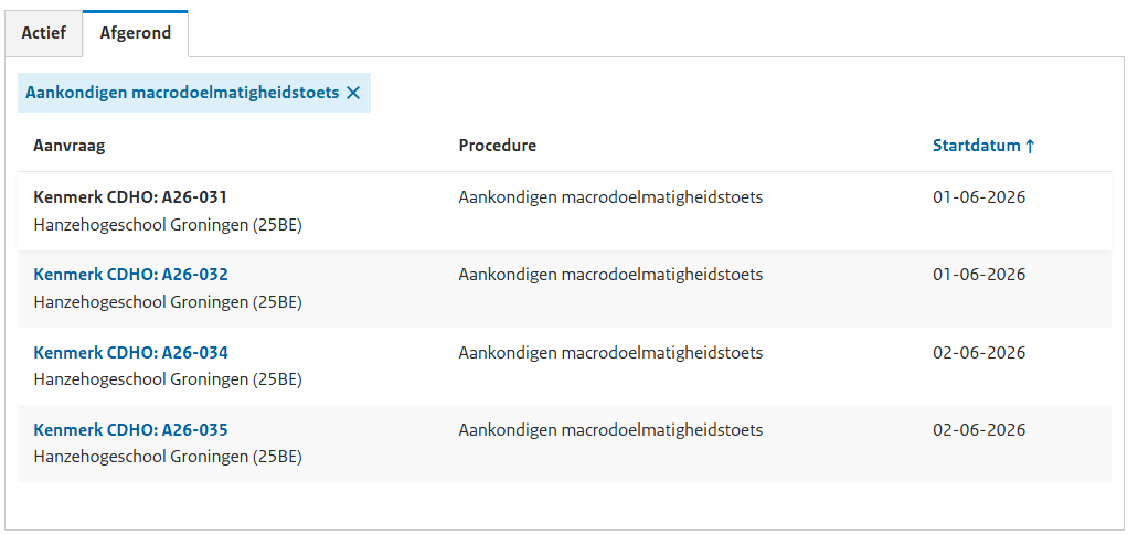 Aankondigingsformulier CDHO stap 9c