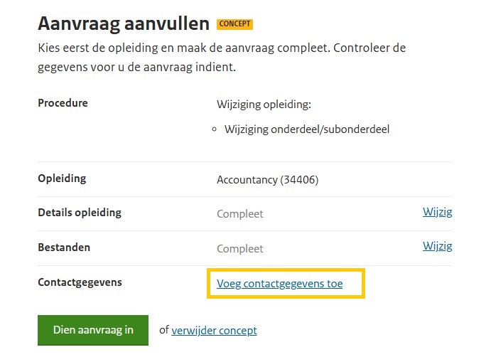 Contactgegevens stap 9