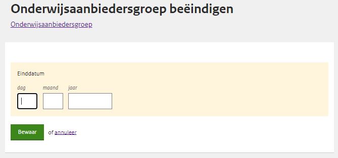 JPG Detailscherm beëindigen onderwijsaanbiedersgroep pO