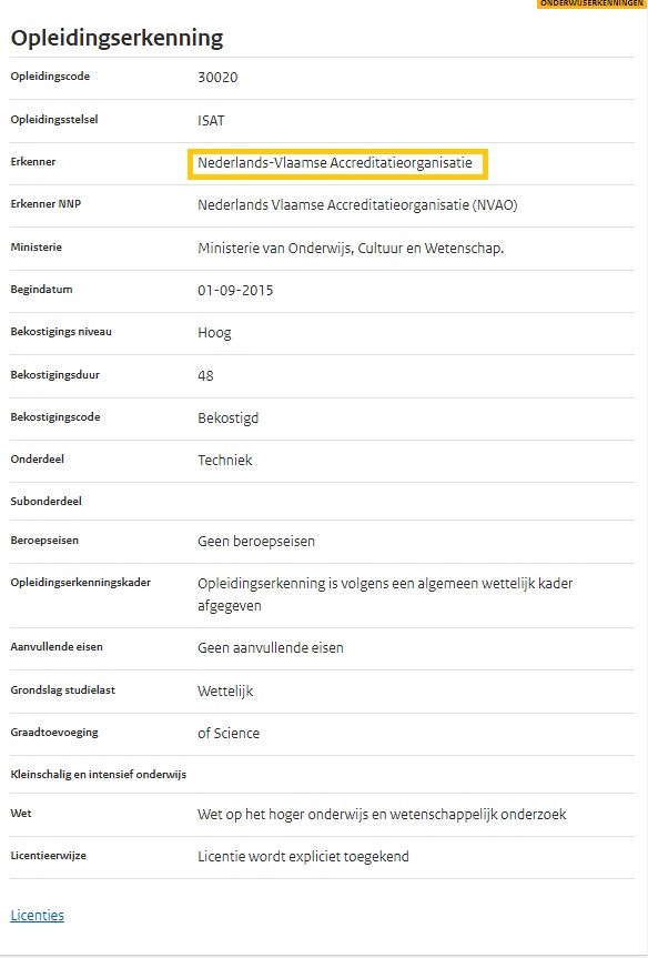JPG Detailscherm opleidingserkenning ho