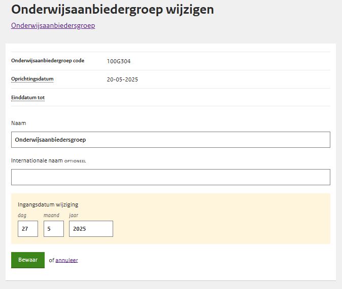 JPG Detailscherm wijzig onderwijsaanbiedersgroep VO