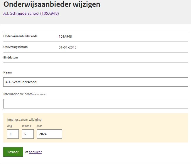 JPG Detailscherm wijzigen onderwijsaanbieder po