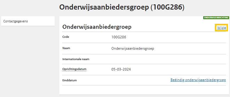 JPG onderwijsaanbiedersgroep wijzigen