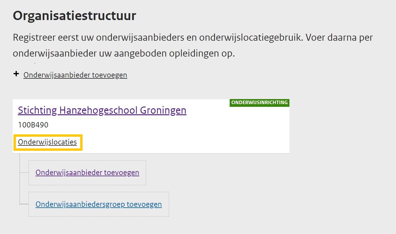 JPG Onderwijslocaties selecteren vanuit organisatiestructuur HO