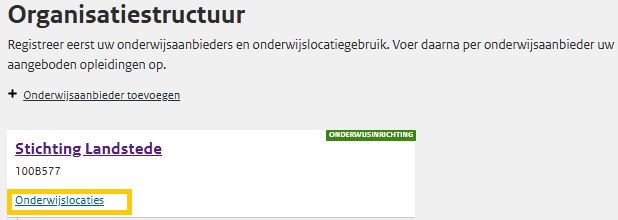 JPG Scherm selecteer onderwijslocaties vanuit organisatiestructuur MBO
