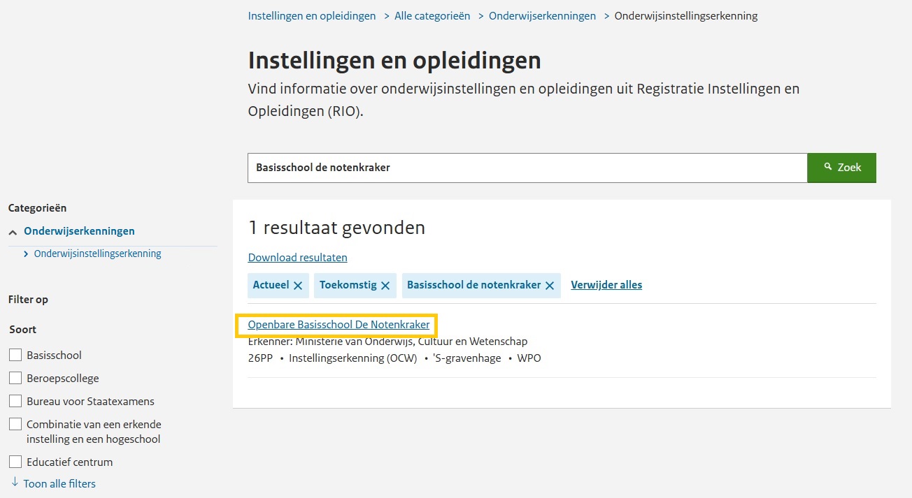 JPG Selecteer instellingserkenning PO