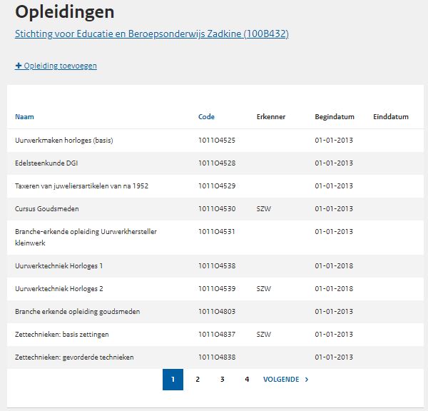 JPG Selecteer opleidingseenheid in opleidingen