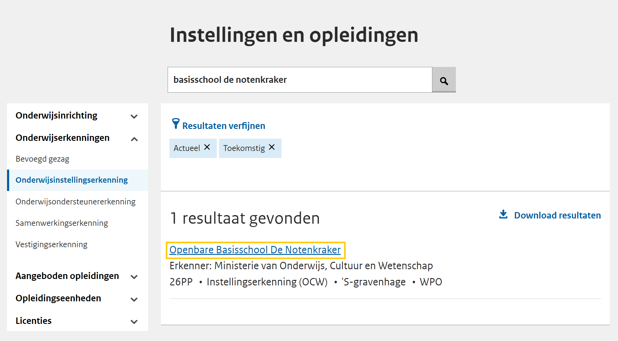 JPG Selecteren instellingserkenning