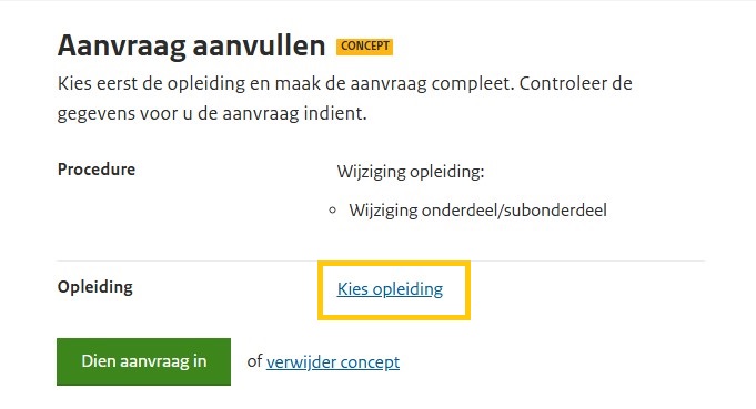 Kies opleiding stap 2