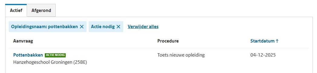 LEO aanvragenoverzicht