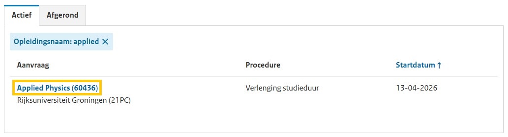 Stap 14.1 - NVAO verlenging studieduur Mathanja