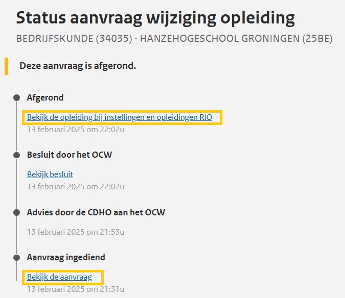 Stap 16 bekijk aanvraag