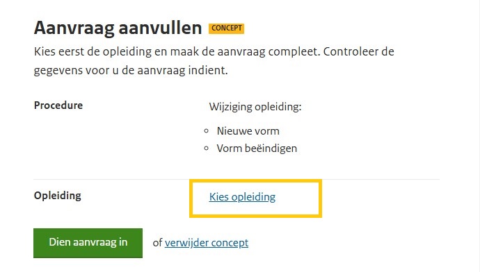 Stap 2 kies opleiding 222