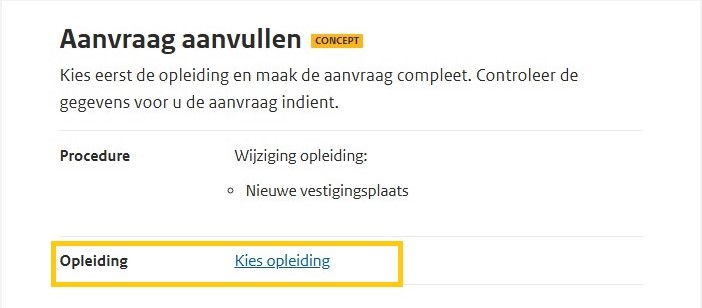 Stap 2 kies opleiding