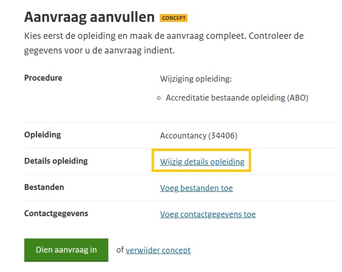 Stap 4 details opleiding ABO